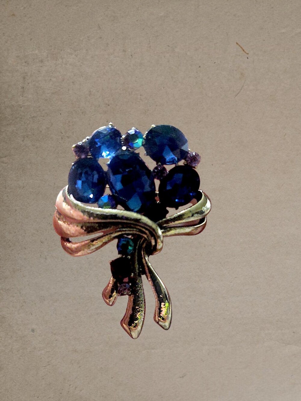 Blue Crystal Bouquet Brooch